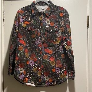 Wrangler Heritage Multicolor Floral Snap Button Down Shirt Jacket